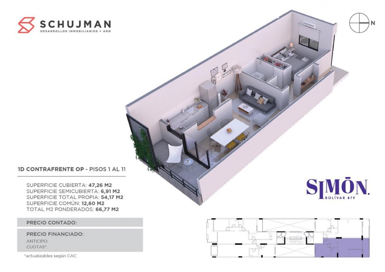 DEPTO 1 DORMITORIO CALLE BOLIVAR 700
